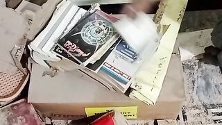 Old box and items