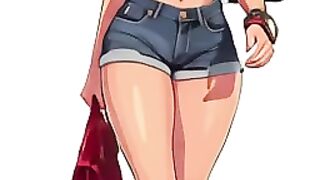 2d fashionable girl walkcycle.