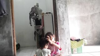 Sister and cute baby