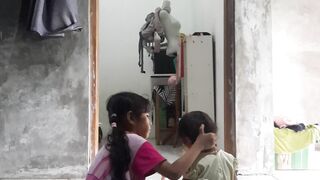 Sister love little baby