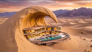 A Luxury Mansion Is Hidden Inside This Giant Sand Wave 🏜️🏠