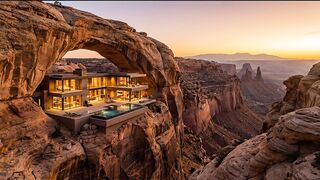 This Luxury Mansion Is Built Inside a Giant Rock Arch 😱🏠