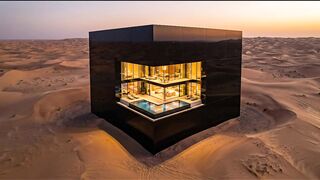This Giant Black Cube Is Hiding a Luxury Mansion 🖤🏠