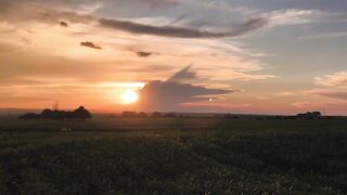 A Breathtaking Sunset Over the Open Fields 🌅🌾