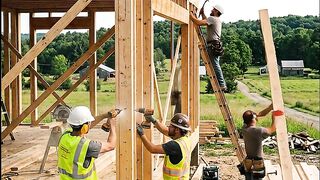 Incredible Wood House Framing Time-Lapse! 🔨