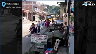 The final three minutes before water engulfed Trishuli Town in Nepal are seen on camera.