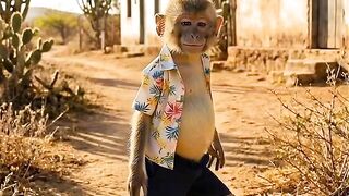 Macaquinho de Camisa Havaiana no Sertão - Vídeo Fofo e Engraçado | Dr. Ribeiro