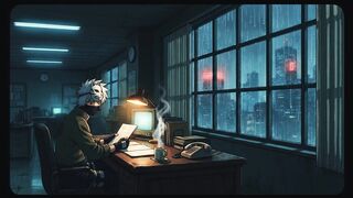 "Coffee & Silence, Kakashi | Midnight Office Lofi & Jazz"