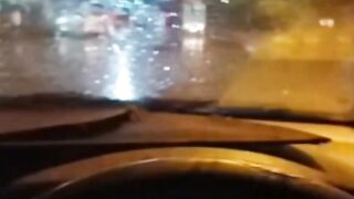 Shero shayri and drive a car rainy weather