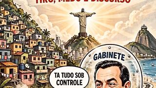 Rio Satírico Poster - Tiro, Medo e Discurso | Favela e Cristo Redentor | Dr. Ribeiro