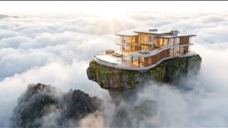 What’s Hidden Inside This Giant Cloud Above the Mountains? ☁️🏠