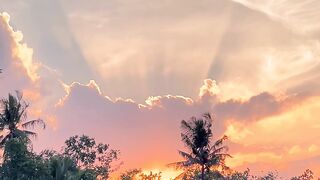 Aesthetic Sunset & Sunrays Over the Village Sky 🌅✨