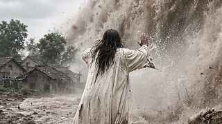 HE SCOOPED THE FLOOD WITH HIS HANDS AND THREW IT OVER