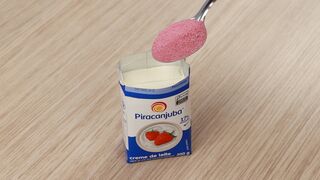 I added strawberry gelatin to the heavy cream and was very surprised with the result!