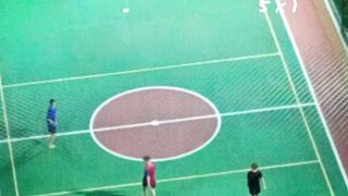 Playing Soccer with my friends