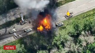 Ukrainian troops using American M777 155 mm Howitzers destroys Russian tanks