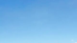 A 3-year-old girl also flew with a kite while flying a kite