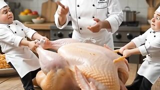 Tiny Chefs Made the JUICIEST Giant Fried Chicken! 🍗🤯🤤