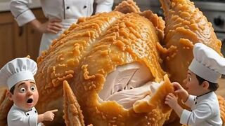 Tiny Chefs Made the JUICIEST Giant Fried Chicken! 🍗🤯🤤