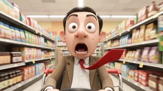 Bean’s Crazy Shopping Cart Adventure 😂 | Funny 3D Cartoon