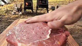 Foil wrapped steak