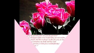 Good morning my passion, brought a bouquet of fire roses! [Message] [Quotes and Poems]