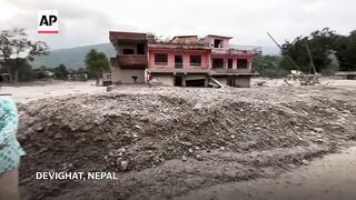 AP reporter shows the aftermath of the deadly flash floods in Nepal