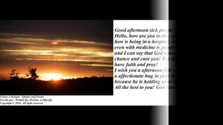 Good afternoon sick people in hospitals, God always give a new chance! [Message] [Quotes and Poems]