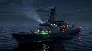 FRAGATA CLASSE TAMANDARÉ F200 — Radar 3D Girando à Noite | Marinha do Brasil 4K