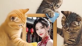 Gatinho limpando o quadro
