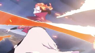 Giant sword, red hair, and pure destruction! Is this the ultimate anime scene?