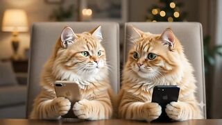 Gatos conversando