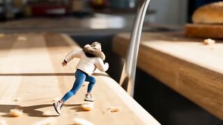 Giant Escape: Tiny Person Tries to Escape in the Kitchen! | Incredible Animation