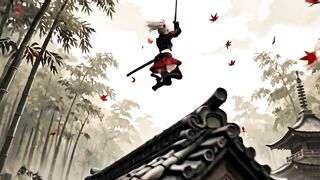 KUMORI Sword Dance — Epic Anime Dual Katana Action in Misty Japanese Forest | 4K Ink Wash