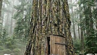 GIANT TREE IN THE MISTY FOREST