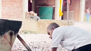 Funny video. A man fails to drink water 💦