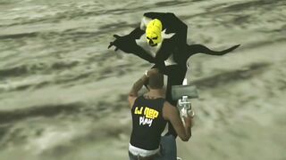 CJ encontrei o homem lagarta no GTA San Andreas
