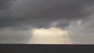Majestic Ocean Storm & Sun Rays 🌊⛅ Relaxing Nature View #Shorts