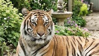 🐅🌿 A Tiger in the Garden! 🌸