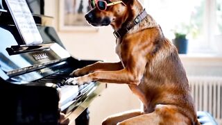 Pianist dog