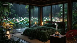 🌧️ Pure Rain | Cozy Bedroom & Lotus Pond for Sleep & Relaxation 🌿