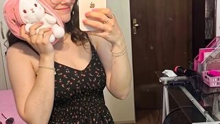 She Found Her New Favorite Plushie 🐰🍓
