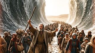 O milagre de Moisés abrindo mar