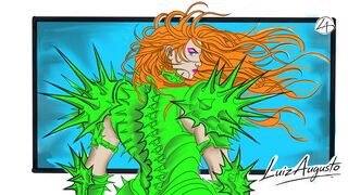 Evulution - Animated Poison Ivy in Symmetrical Composition