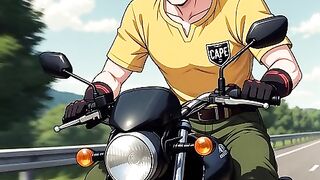 Saitama making a delivery