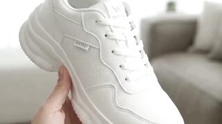 Tênis Feminino Casual Chunky Sola Tratada Confortável Branco