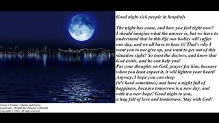 Good night sick people in hospitals, God exists and he can help you! [Message] [Quotes and Poems]