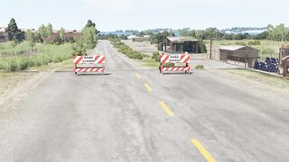 Cars vs Unfinished Road – BeamNG.Drive.
