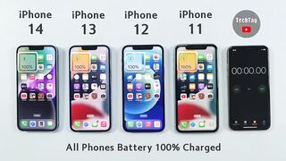 iPhone 14 vs 13 vs 12 vs 11 Battery Test - iOS 16.0.2 Battery Test.