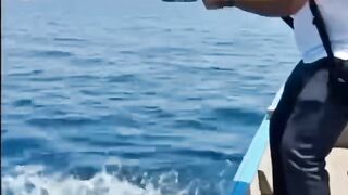Got a strike from a yellowish tuna.